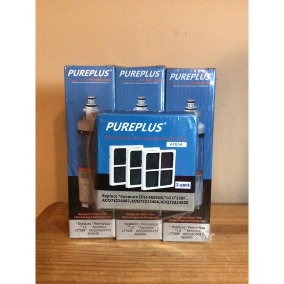 3 LG Kenmore PP-RWF1200A Refrigerator Replacement Water Filters 3 Carbon AF004 - Picture 1 of 10